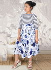 White Colour VIIARA Fancy Western style Party Wear T-shirt And Skirt  Stretchable Lycra Kids Girls Wear Collcetion VIIARA 03